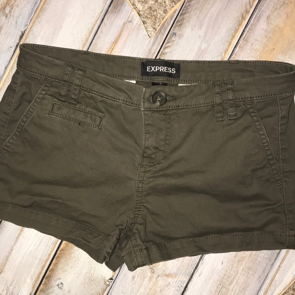 Express Olive Green Shorts